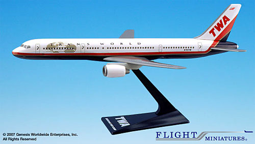 Flugzeugmodelle: TWA - Boeing 757-200 - 1:200 - 1995-2001