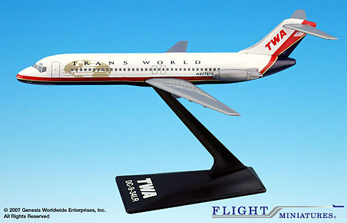 Flugzeugmodelle: TWA - McDonnell Douglas DC9 - 1:200