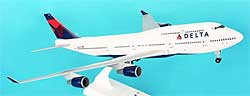 Flugzeugmodelle: Delta Air Lines - Boeing 747-400 - 1:200 - PremiumModell