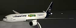 Flugzeugmodelle: Lufthansa Cargo - Buenos Dias Mexico - Boeing 777F - 1:200