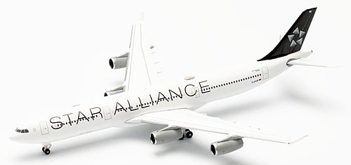 Flugzeugmodelle: Lufthansa Cityline - Star Alliance - Airbus A340-300 - 1:500
