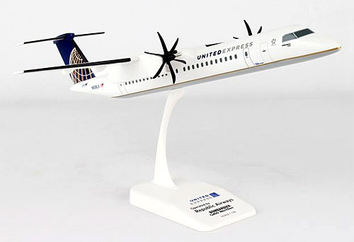 Flugzeugmodelle: United Express - Bombardier Dash8 Q400 - 1:100 - Premium Modell