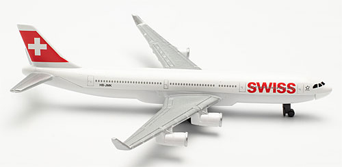 Spielzeug: Swiss Airbus A340 Spielzeugflugzeug