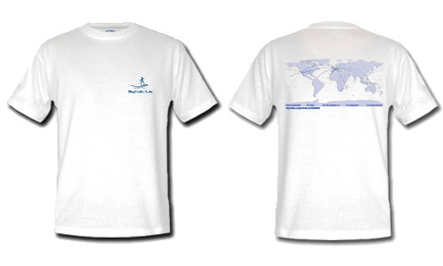 Bekleidung: T-Shirt (weiss/halbarm) FS-Logo und eigene FlugKarte