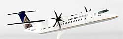 Flugzeugmodelle: United Express - Bombardier Dash8 Q400 - 1:100 - Premium Modell