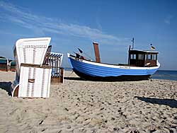 Kutter am Strand sind ein typisches Bild an den Sandstränden von Usedom